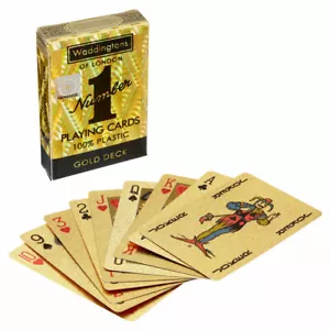 Waddingtons GOLD Playing Cards with cool HOLOGRAPHIC effects - Picture 1 of 6