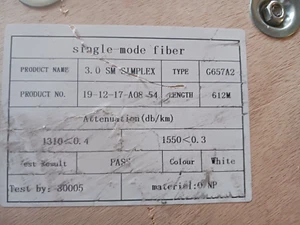 Fiber Optic Cable 3.0 SM Simplex Type G657A2, Product #19-12-17-A08-54 (2,000) - Picture 1 of 7