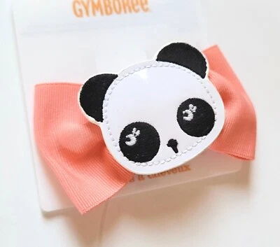 Gymboree Girl "Animal Party" Panda Bear Bow Barrette NWT Vintage - Image 1 of 2