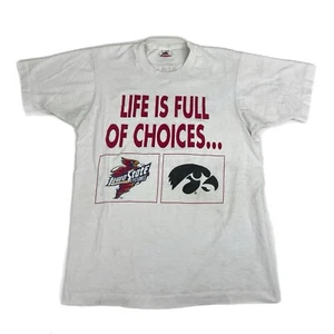 Vintage ISU Iowa State University Cyclones Graphic T Shirt White Size M - Picture 1 of 8