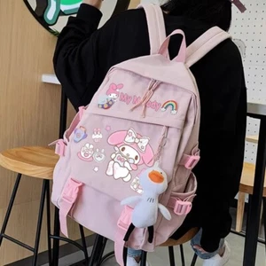 Anime My Melody Kuromi Backpack Cinnamoroll Schoolbag Girls Backpack Student Bag - Picture 1 of 6