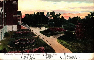 Postal de la Universidad de Nebraska Lincoln NE c1907 - Imagen 1 de 2