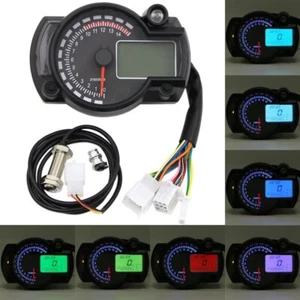 15000rpm Motorcycle Speedometer Odometer Tachometer LCD Digit Gauge Universal - Picture 1 of 8