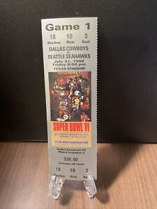 Dallas Cowboys vs Seattle Seahawks Ticket Unused Vintage July 31 1999