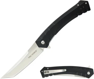 Tac Force Assisted Folding Knife 3¾″ 3Cr13MoV Steel Blade Black Aluminum Handle - Image 1 of 2