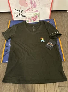 NWT Disney Parks Rainbow Pride Love Black Vneck T-Shirt Mickey Mouse Women’s XS - Picture 1 of 16