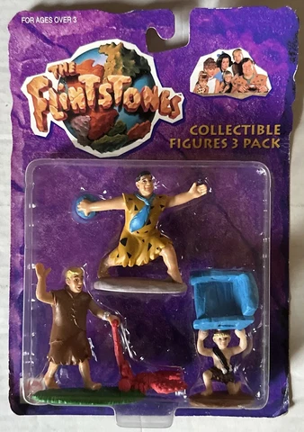 Flintstones Collectible Figures 3 Pack Mattel Bamm-Bamm Barney Fred 1993 Cover