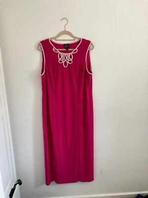 Coco Bianco QVC Women's Summer Neck Detail Maxi Dress Pink White 2XL RRP £46 - Image 1 of 4