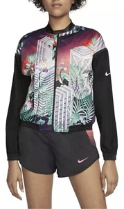 RARE NIKE REVERSIBLE JAPANESE GRAPHIC RUNNING BOMBER JACKET CJ4976-010 WOMEN S - Picture 1 of 14