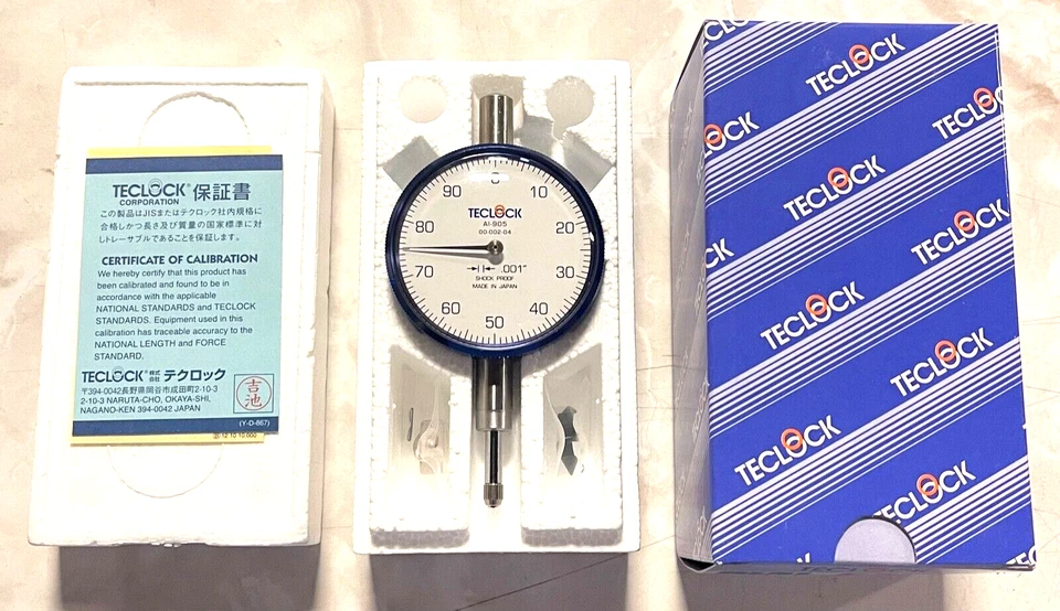 TECLOCK AGD 2 Dial Indicator 0.250" Range 0.001" Graduation 2-1/4" White Face - Image 1 of 1