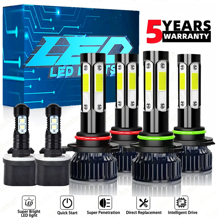 For Cadillac DeVille Sedan 4-Door 4.6L 1998-2005 LED Headlight & Fog Light Bulbs - Imagem 1 de 4