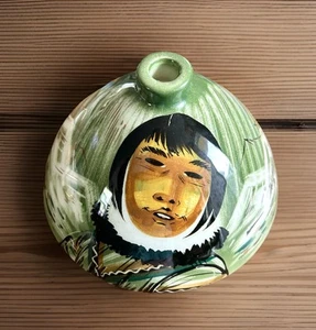 VTG Sascha Brastoff Signed Chimney Teepee Pottery Ashtray MCM Alaska Inuit - Picture 1 of 9
