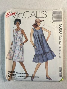 Vestido 3666 McCalls patrón de costura vintage fácil sin mangas cuello redondo tallas 10-16 - Imagen 1 de 4
