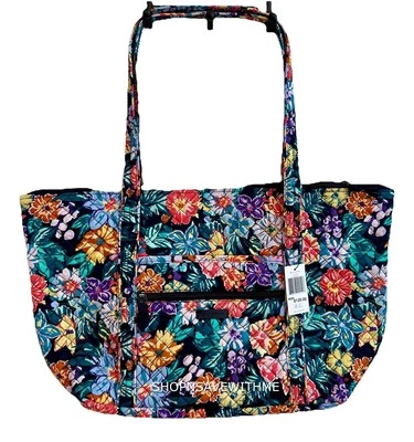 Vera Bradley Miller Happy Blooms Floral Large Deluxe Quilt Tote Shoulder Bag NWT - Image 1 of 4