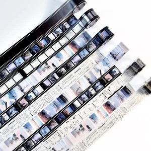 6 Rolls Washi Tape for Journaling PET Film Movie Filmstrip Frame Junk Journal... - Picture 1 of 6