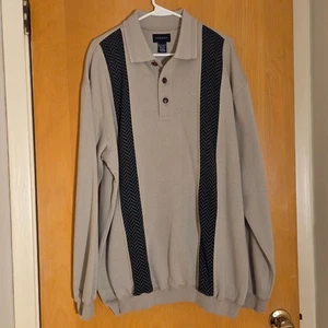 Camisa Pullover Polar Harbor Bay Talla XLT Cuello Tostado Cuero Botones Espiga - Imagen 1 de 11