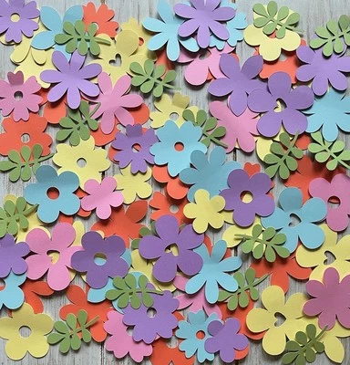 Decorações de mesa de confete flor de papel flores silvestres festa de aniversário bebê menina - Imagem 1 de 2