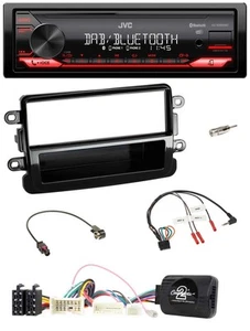 JVC Bluetooth USB DAB Lenkrad Autoradio für Dacia ab 2012 piano schwarz - Bild 1 von 10