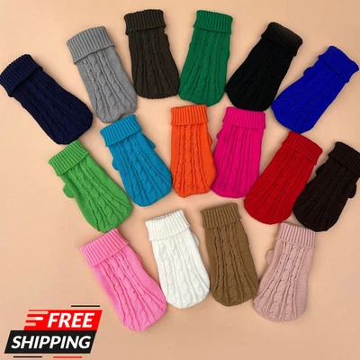 Winter Dog Sweater Jumper Warm Dog Cloth Turtleneck Soft Kint Puppy Vest Outfit - Image 1 of 4