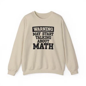 Math Teacher Funny Sweatshirt, Teacher Gifts Warning Math Humor Teacher Crewneck - Picture 1 of 13