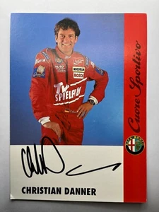 Autógrafo CHRISTIAN DANNER-Fórmula 1-Piloto de carreras ALEMANIA-ALFA ROMEO-firmado-POSTAL - Imagen 1 de 2