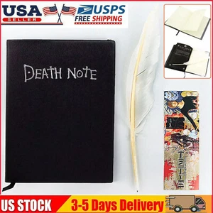 Death Note Cosplay Notebook W/ Feather Pen Book Anime Theme Writing Journ Top - Picture 1 of 10
