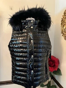 NWT Tommy Hilfiger Rock&Roll Faux Fur Trim Puffer Vest Black XXL - Picture 1 of 23