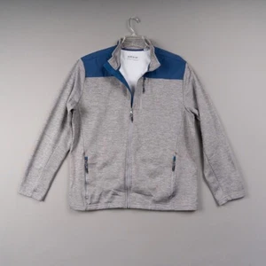 Orvis Fleece Jacket Mens XL Blue Gray Lightweight Polyester Mock Neck Full Zip - Picture 1 of 10