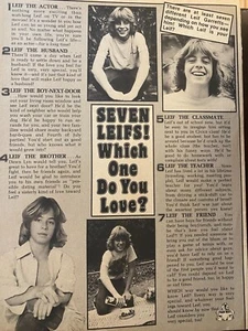 Leif Garrett, Full Page Vintage Clipping - Picture 1 of 1