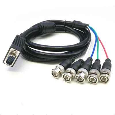VGA to BNC Cable, RGBHV to VGA Cable, 5 BNC to HD15 VGA Adapter - Image 1 of 4