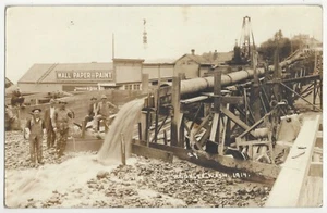 1914 Port Angeles, Washington - ECHTFOTO Regrade of City, Schleuse, Arbeit - Bild 1 von 2