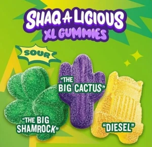 Shaqalicious Sour Gummies 2 Pounds Bulk Gummy Candy FREE SHIP Lower 48! - Picture 1 of 5