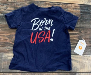 NWT Gymboree July 4th Born In The USA Shirt Size 3-6 M Baby Boy Girl - Picture 1 of 1