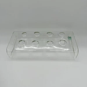 Chive Hudson 2 Flute Flower Vase Hand blown 8 Hole 8" x 4" x 2" - Picture 1 of 3
