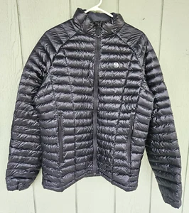 Mountain Hardwear Mens Nikwax Hydrophobic Down Jacket Black Large Outdoor Hike - Picture 1 of 21
