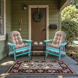 Adirondack Rocking Chair Cushion 44x19.4x4 Inch High Back Outdoor Seat Pads 2PCS - Picture 1 of 7