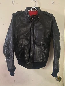 RARE VINTAGE HEIN GERICKE HONDALINE BLACK LEATHER MOTORCYCLE BOMBER JACKET 38 - Bild 1 von 4