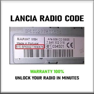 LANCIA RADIO CODES FIAT ALFA UNLOCK STEREO VISTEON CONTINENTAL BOSCH 4 SERVICE - Picture 1 of 6
