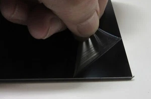 Alu-Verbundplatte 3mm Schwarz seidenmatt Zuschnitt 605 x 250mm Deckschicht 0,3mm - Bild 1 von 3