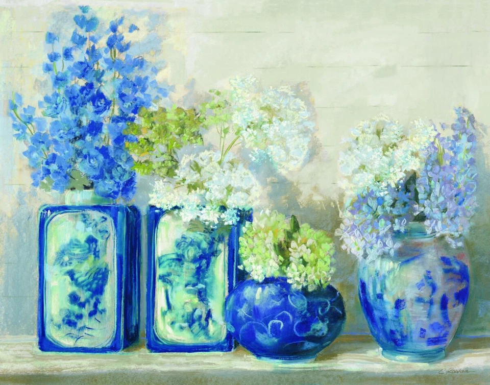 Ceramic Backsplash Tile Mural Floral Kitchen/Bathroom - Ladys Mantle on Shiplap - Image 1 of 1