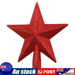20cm Christmas Tree Toppers Glitter Xmas Tree Top Star Ornament Decor (Red) - Picture 1 of 4