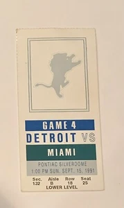 1991 Detroit Lions Ticket Stub Miami Dolphins - Barry Sanders 143 Yards GOAT - Picture 1 of 4
