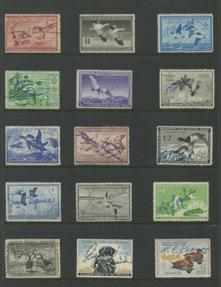 United States Federal Hunting Duck Stamps #RW13-RW48 F/VF Used Set - Image 1 of 2