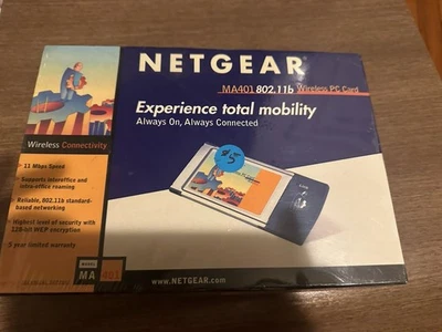 Tarjeta PC inalámbrica Netgear MA401 802.11b PCMCIA tipo II 11 Mbps caja sellada Foto 1 de 4