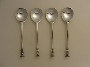 4 GORHAM for HORIZON ELIZABETHAN SEAL TOP SILVER PLATE DEMITASSE SPOONS LOT *199 - Bild 1 von 4