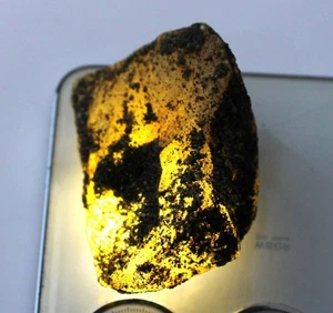 Zaffiro Giallo Naturale Madagascar 214,65 Ct Gemma Certificata Grezzo T20662 - Foto 1 di 8
