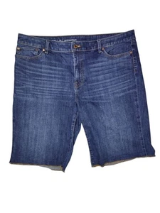 Talbots Girlfriend Bermuda Denim Jean High Rise Shorts Whiskered 16 (38x11) - Picture 1 of 5