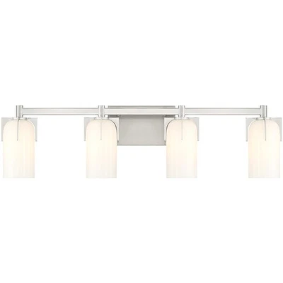 Luz de tocador de baño Savoy House Lighting 8-4128-4-SN Caldwell níquel satinado Foto 1 de 4