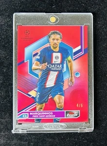 2022-23 Topps Finest UEFA Marquinhos Red Refractor #/5 - Picture 1 of 2