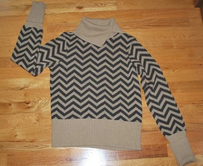 Kenneth Cole Нью-Йорк шерсти мериноса шеврон разделить водолазка тяжелый свитер (M) - Изображение 1 из 4